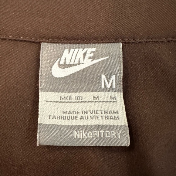 Vintage Nike Brown Track Jacket Zip Front Trim Logo  Medium Y2K Retro - Picture 8 of 9